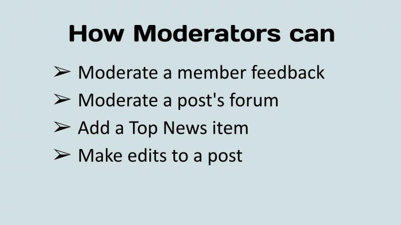 How to moderate a post